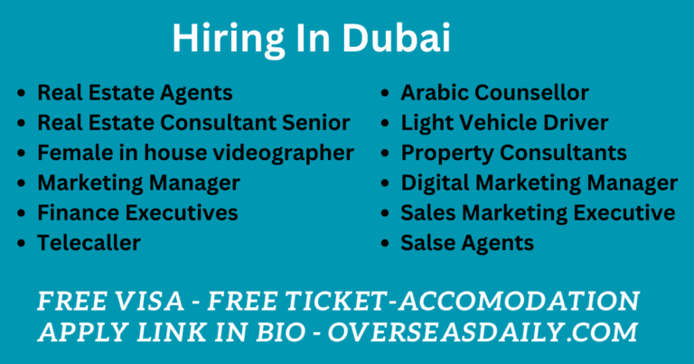 Telecaller Jobs In Dubai l Salse Agents l Driver